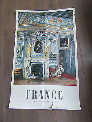 AFFICHE CHATEAUX DE LA LOIRE CHEVERNY 1950