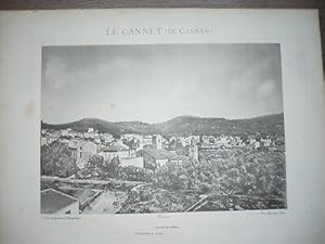 GRANDE GRAVURE ANCIENNE 1884 LE CANNET CANNES VUE GENERALE