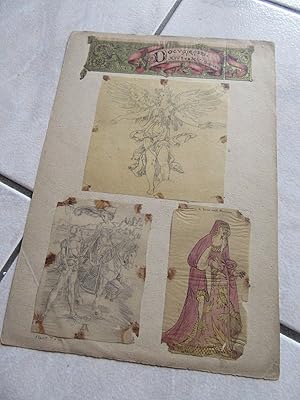 ITALIE 4 DESSINS 1900 AQUARELLE ET CRAYON