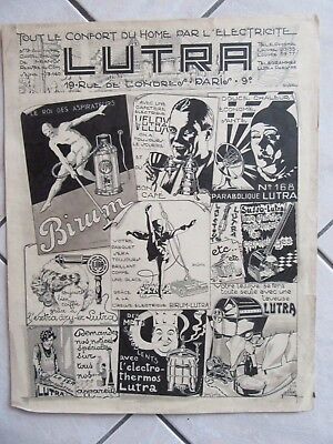 DESSIN ORIGINAL BD 1928 ELECTROMENAGER LUTRA ELECTRICITE SIGNE JEAN GUELIN