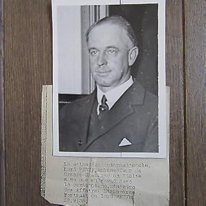 PHOTOGRAPHIE DE PRESSE 1938 LORD PERTH AMBASSADEUR GRANDE BRETAGNE ITALIE