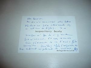 JACQUES-HENRY BAUCHY CARTE AUTOGRAPHE