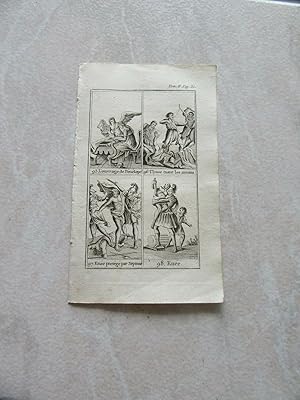 GRAVURE 1810 mythologie penelope ulysse tuant amants enee neptune