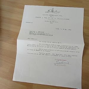 LETTRE TAPUSCRITE DE HENRI DE LINARES 1962 CHASSE FAUCONNERIE