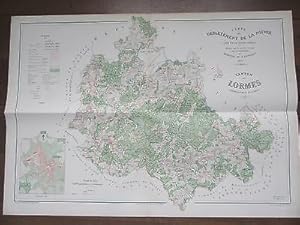 CARTE GEOGRAPHIQUE ANCIENNE 1878 NIÈVRE NEVERS CANTON DE LORMES