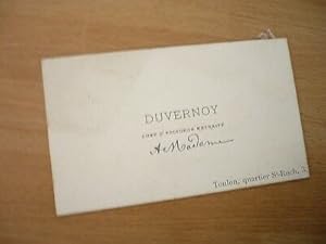 CARTE DE VISITE AUTOGRAPHE DUVERNOY CHEF D'ESCADRON