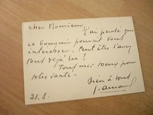 CARTE DE VISITE AUTOGRAPHE JOHN AMMANN 1908