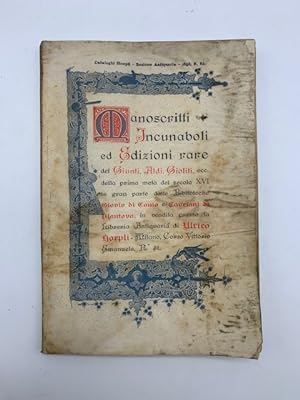 Manoscritti, incunaboli ed edizioni rare dei Giunti, Aldi, Gioliti ecc. della prima meta' del sec...