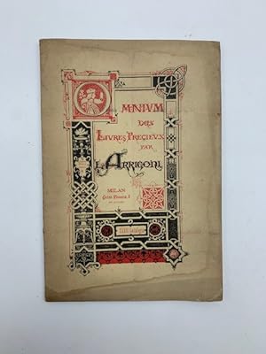 Omnium des livres precieux par L. Arrigoni. XXXIII catalogue. Milan, Corso Venezia 6
