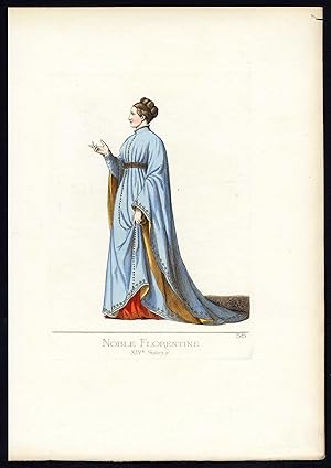 Antique Print-FLORENCE-ITALY-COSTUME-14TH CENTURY-PLATE 56-Bonnard-Mercuri-1860