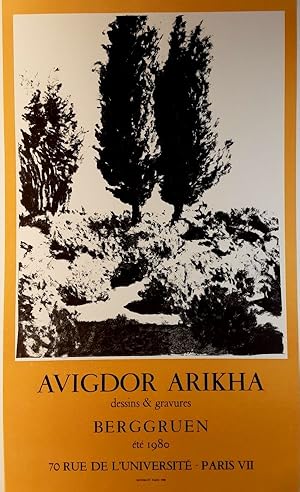 AVIGOR ARIKHA dessins & gravures - (Galerie Berggruen Paris, Original-Ausstellungsplakat, été 1980)