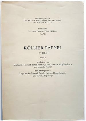 Bild des Verkufers fr KOLNER Papyri (P. KOLN) Band 6 zum Verkauf von PsychoBabel & Skoob Books