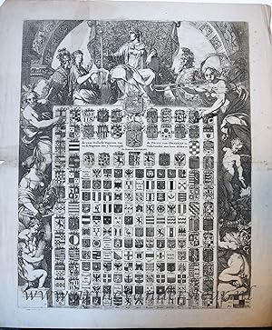 [Antique print, etching] De LXIIII Geslacht Wapenen van de Prins van Oraenjen etc. en de Wapenen ...