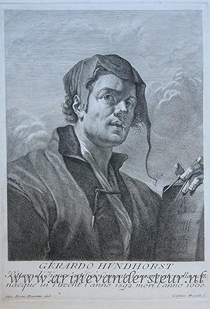 [Portrait print Gerard van Honthorst] GERARDO HVNDHORST (Museum Florentinum)