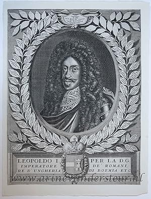 [Portrait print, etching and engraving] LEOPOLDO I/Leopold I Koning van België, ca. 1693.