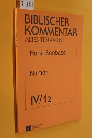 Immagine del venditore per Numeri, 2. Teilband, 1. Lieferung (Num 3,1-6,21) (Biblischer Kommentar zum Alten Testament, Band IV/1.2) venduto da Antiquariat Tintentraum