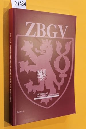 Imagen del vendedor de Zeitschrift des Bergischen Geschichtsvereins (ZBGV). 103. Band. 2010 - 2011 a la venta por Antiquariat Tintentraum
