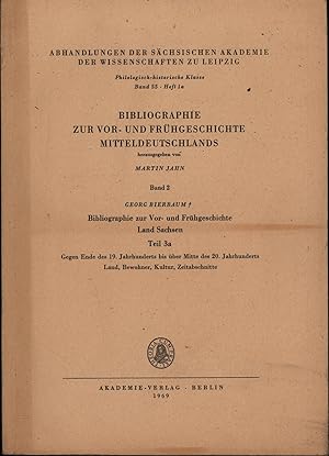 Bild des Verkufers fr Bibliographie zur Vor- und Frhgeschichte Mitteldeutschlands. zum Verkauf von Antiquariat Kastanienhof