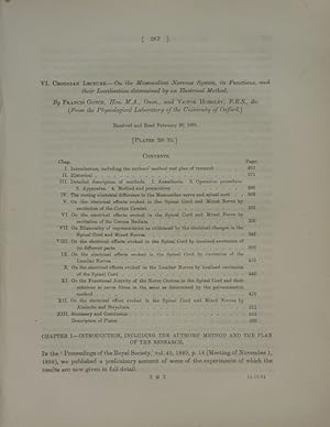 Seller image for Croonian Lecture. - On the Mammalian Nervous System, its Functions, and their Localisation determined by an Electrical Method. Received and Read Fenruary 26, 1891. for sale by Mark Westwood Books PBFA