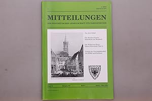 MITTEILUNGEN DER WESTDEUTSCHEN GESELLSCHAFT FÜR FAMILIENKUNDE. Jahrgang 101 Heft 5.