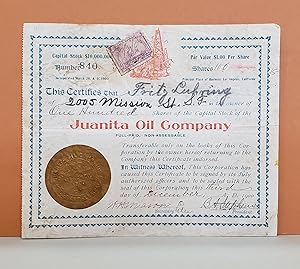 Juanita Oil Company Share Certificate No. 840