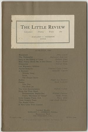 Bild des Verkufers fr The Little Review - Vol. 3, No. 4: June-July, 1916 zum Verkauf von Between the Covers-Rare Books, Inc. ABAA