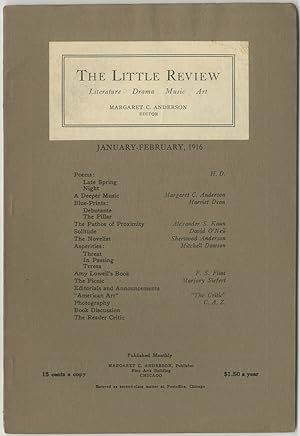 Bild des Verkufers fr The Little Review - Vol. 2, No. 10: January-February, 1916 zum Verkauf von Between the Covers-Rare Books, Inc. ABAA