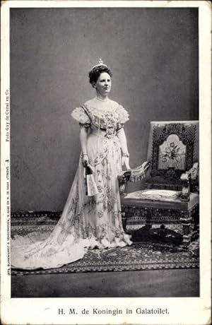 Ansichtskarte / Postkarte Königin Wilhelmina der Niederlande, Portrait mit Fächer