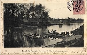 Ansichtskarte / Postkarte Levallois Perret Hauts de Seine, La pointe de l'Ile, les bateaux passeurs