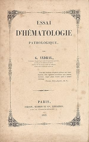 Essai d'hématologie pathologique.