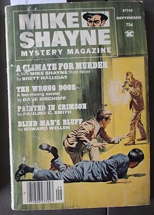 Image du vendeur pour MIKE Shayne - Mystery Magazine (Pulp Digest Magazine); Vol. 39, No. 3, September 1976 Published by Renown Publications Inc. - A Climate For Murder by Brett Halliday; The Wrong Door by Dave Bischoff; Painted In Crimson by Pauline C. Smith; Blind Mans Blu; mis en vente par Comic World