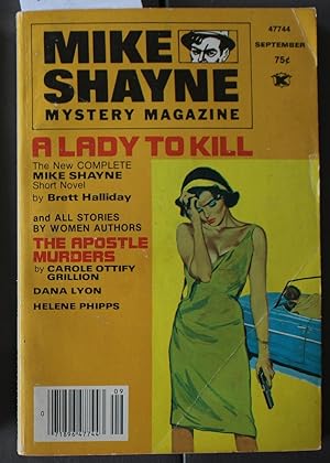 Seller image for MIKE Shayne - Mystery Magazine (Pulp Digest Magazine); Vol. 41, No. 3 September 1977 Published by Renown Publications Inc. - A Lady To Kill by Brett Halliday; All Stories by Women Authors - The Apostle Murders by Carole Ottify Grillion; Dana Lyon; for sale by Comic World