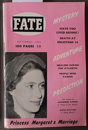 Bild des Verkufers fr FATE (UK Edition Pub. ; Pulp Digest Magazine); Vol. 2, No. 11, September 1956 Mystery Adventure Prediction; Princess Margaret Photo Front Cover. zum Verkauf von Comic World