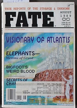 Seller image for FATE (Pulp Digest Magazine); Vol. 42, No. 8, Issue 473, August 1989 True Stories on The Strange, The Unusual, The Unknown - Visionary of Atlantis; Elephants - Victims of Greed; Bigfoots Weird Blood; for sale by Comic World