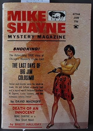 Image du vendeur pour MIKE Shayne - Mystery Magazine (Pulp Digest Magazine); Vol. 34 No. 2 January 1974 Published by Renown Publications Inc. Shocking The Astonishing True Story of Chicagos Bloodiest Crime Lord - The Last Days of Big Jim Colosimo by David Mazroff; mis en vente par Comic World
