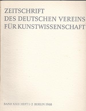 Seller image for Zeitschrift fr Kunstwissenschaft Band XXII (22) 1968 Heft 1/2 for sale by Versandantiquariat Karin Dykes