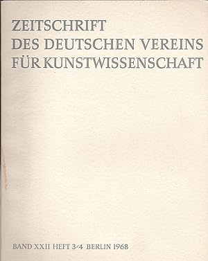 Seller image for Zeitschrift fr Kunstwissenschaft Band XXII (22) 1968 Heft 3/4 for sale by Versandantiquariat Karin Dykes