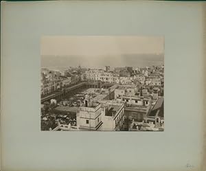 Foto Cádiz Andalusien, um 1880, Marktplatz, Vogelschau
