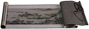 Long silk scroll of panoramic view of the West Lake. [IN SPECIAL BOX].