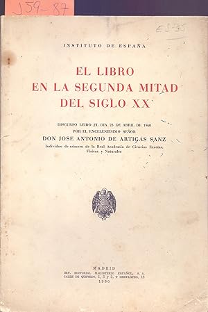 Imagen del vendedor de EL LIBRO EN LA SEGUNDA MITAD DEL SIGLO XX a la venta por Libreria 7 Soles