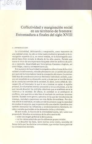 Seller image for CONFLICTIVIDAD Y MARGINACION SOCIAL EN UN TERRITORIAO DE FRONTERA: EXTREMADURA A FINALES DEL SIGLO XVIII for sale by Libreria 7 Soles