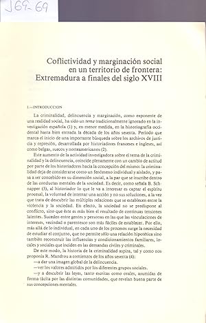 Image du vendeur pour CONFLICTIVIDAD Y MARGINACION SOCIAL EN UN TERRITORIAO DE FRONTERA: EXTREMADURA A FINALES DEL SIGLO XVIII mis en vente par Libreria 7 Soles