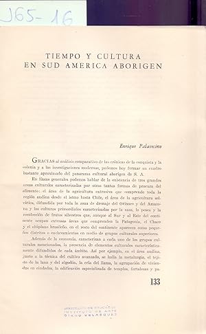 Imagen del vendedor de TIEMPO Y CULTURA EN SUD AMERICA ABORIGEN a la venta por Libreria 7 Soles