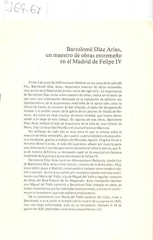 Seller image for BARTOLOME DIAZ ARIAS, UN MAESTRO DE OBRAS EXTREMEO EN EL MADRID DE FELIPE IV for sale by Libreria 7 Soles