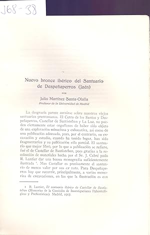 Seller image for NUEVO BRONCE IBERICO DEL SANTUARIO DE DESPEAPERROS (JAEN) for sale by Libreria 7 Soles