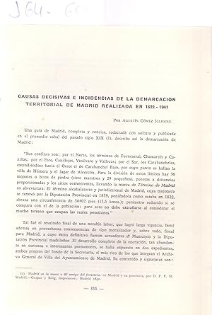 Image du vendeur pour CAUSAS DECISIVAS E INCIDENCIAS DE LA DEMARCACIION TERRITORIAL DE MADRID REALIZADA EN 1822-1941 mis en vente par Libreria 7 Soles