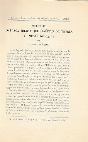 Quelques ostraca hiératiques inédits de Thèbes au Musée du Caire. (Annales du Service des Antiqui...