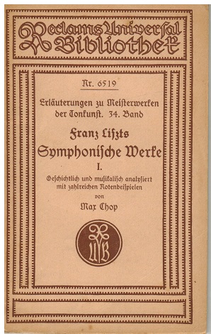 Bild des Verkufers fr Franz Liszts Symphonische Werke I. "Erluterungen zu Meisterwerken der Tonkunst" 34. Band. zum Verkauf von Antiquariat Appel - Wessling