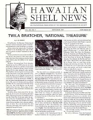 Seller image for Hawaiian Shell News (New Series), Vol. XLI No. 9 for sale by ConchBooks