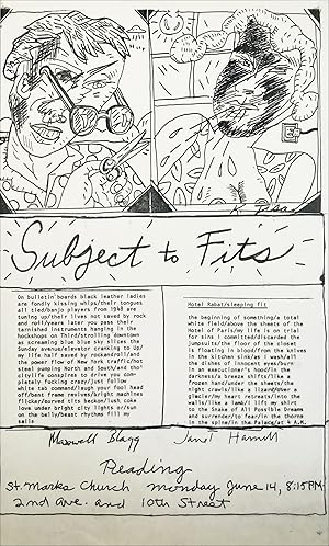 Imagen del vendedor de Subject to Fits. Poetry Reading Poster Flyer a la venta por Granary Books